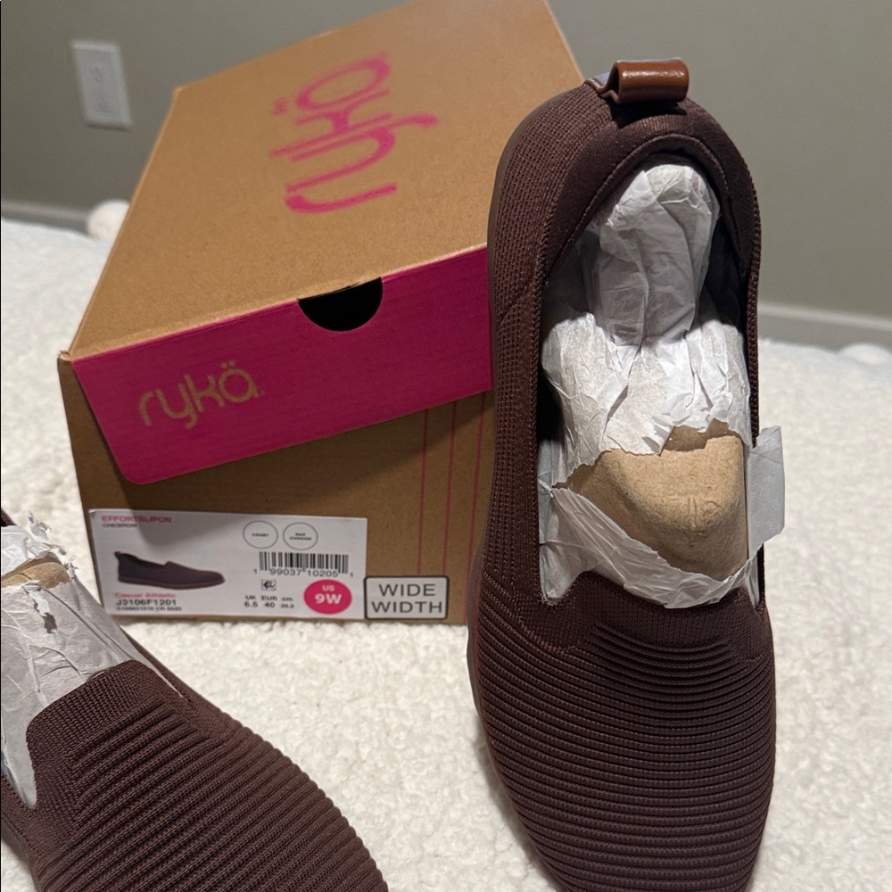 Ryka Chocolate Brown Slip-On Sneakers